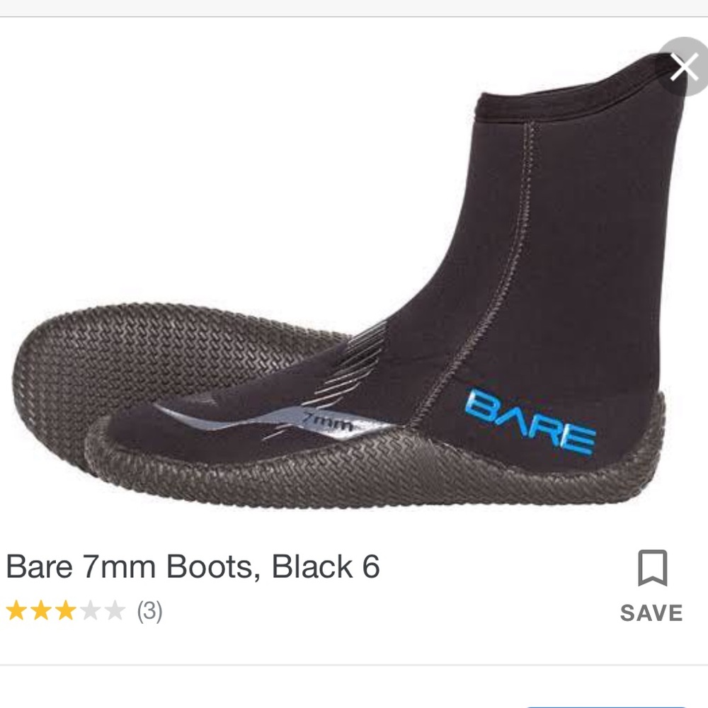 NEW never used - Bare 7mm SCUBA boots - size 6